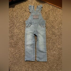 The Children's Place Girls 4T Light Blue Denim Overalls